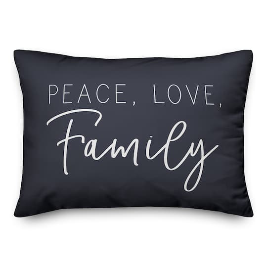 20&#x22; x 14&#x22; Peace Love Family Versatile Throw Pillow